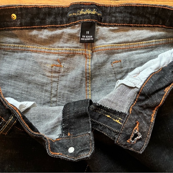 Y2K Southpole Women’s Dark Wash Bootcut Jeans Size 11 Low Rise Streetwear Denim - Picture 13 of 15